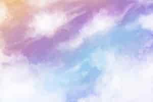 Free vector hand painted watercolor pastel sky background