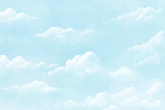 手描いた水彩のパステル色の空の背景