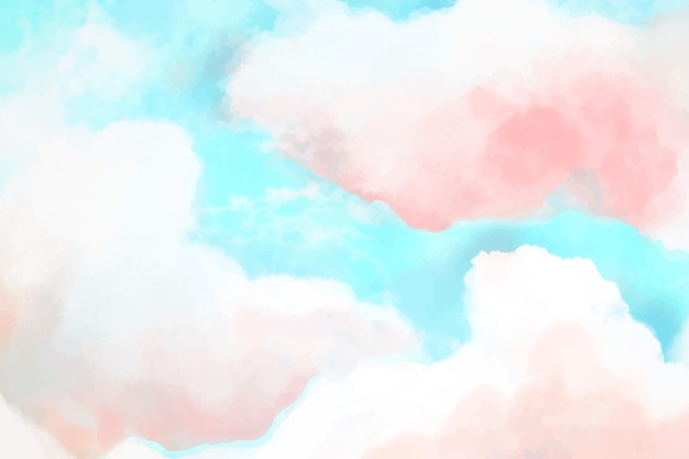 Hand painted watercolor pastel sky background