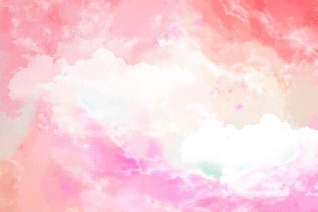 Free vector hand painted watercolor pastel sky background