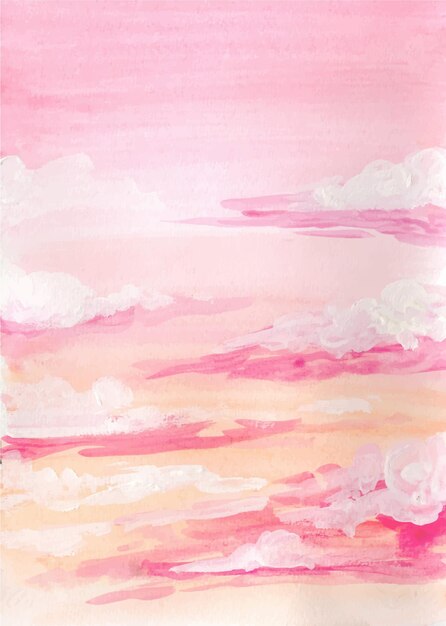 Hand painted watercolor pastel sky background