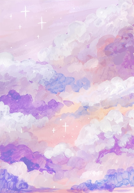 Бесплатное векторное изображение Ручная роспись акварель пастельный фон неба