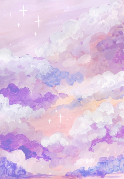 Free vector hand painted watercolor pastel sky background