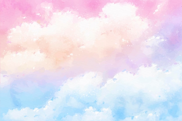 Hand painted watercolor pastel sky background