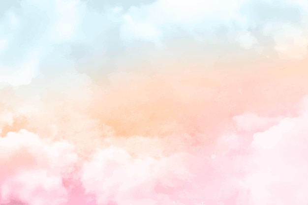 Free vector hand painted watercolor pastel sky background