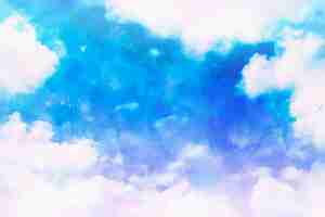 Free vector hand painted watercolor pastel sky background