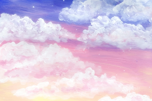 Free vector hand painted watercolor pastel sky background