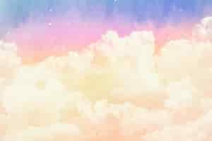 Free vector hand painted watercolor pastel sky background