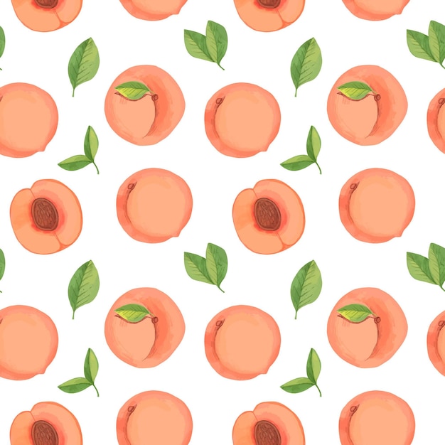 Free vector hand painted watercolor peach pattern