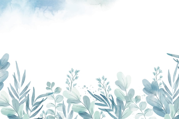Hand painted watercolor plants background