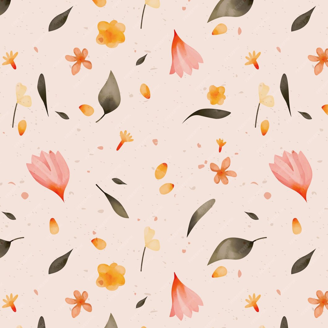 Free Vector | Hand painted watercolor pressed flowers pattern