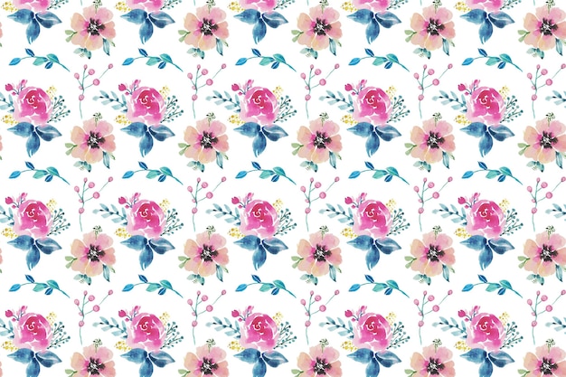 Free vector hand painted watercolor pressed flowers pattern