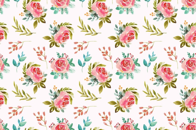 Free vector hand painted watercolor pressed flowers pattern