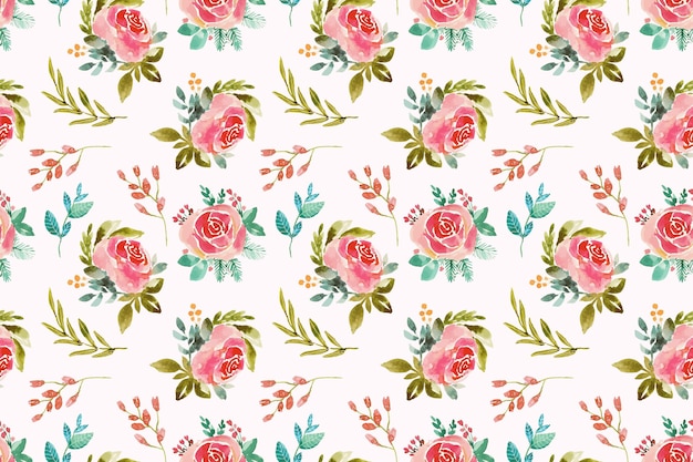 Free Vector hand painted watercolor pressed flowers pattern