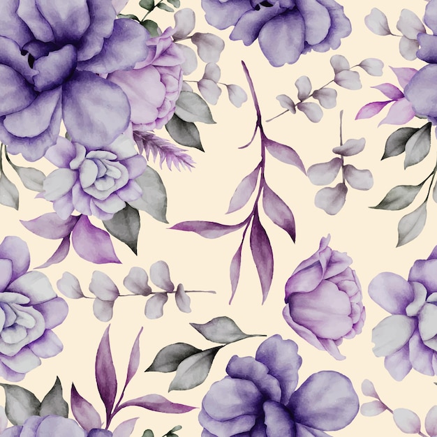 hand painted watercolor pressed flowers pattern