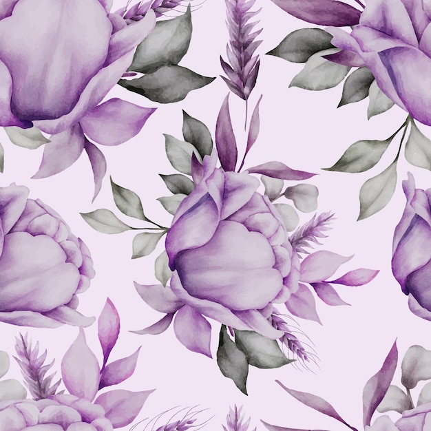 Free vector hand painted watercolor pressed flowers pattern