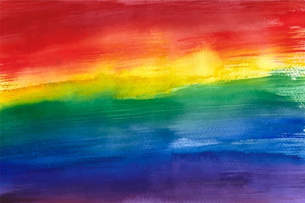 Hand painted watercolor pride day flag