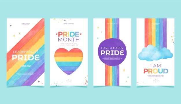 Free Vector Organic Flat Pride Day Instagram Stories Collection Free Vector Organic Flat Pride Day Instagram Stories Collection