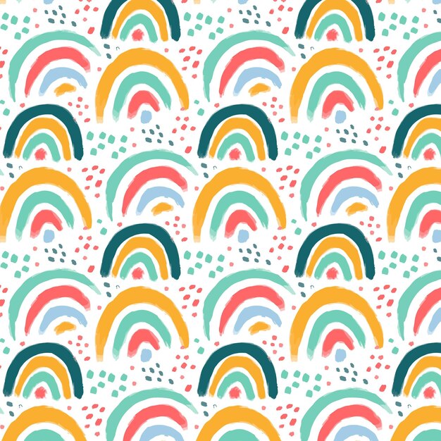 Hand painted watercolor rainbow pattern design