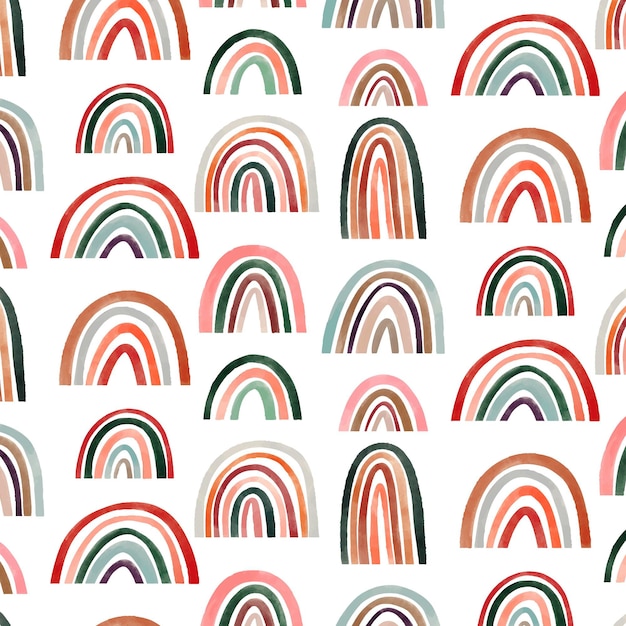 Hand painted watercolor rainbow pattern design