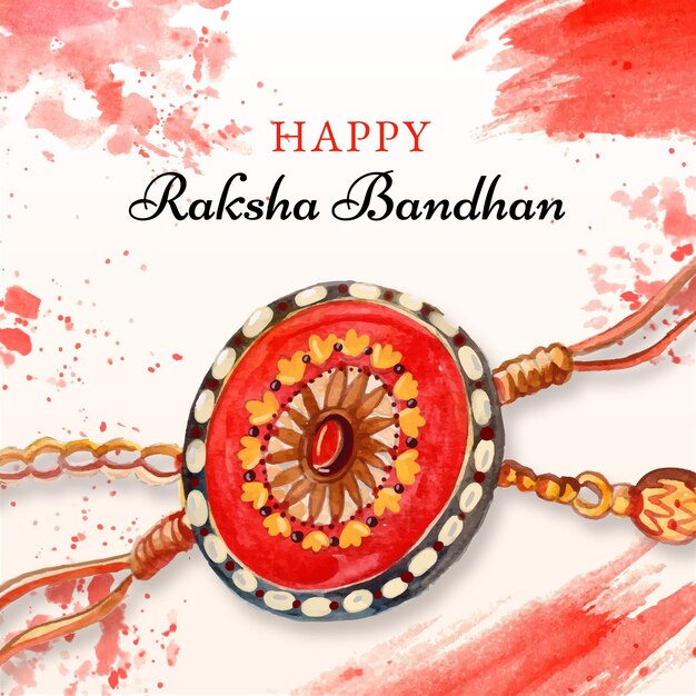 Free vector hand painted watercolor raksha bandhan illustration