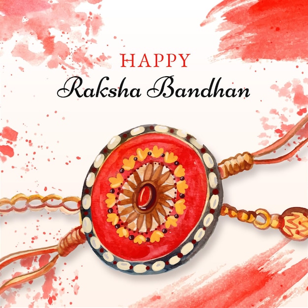 Hand painted watercolor raksha bandhan illustration