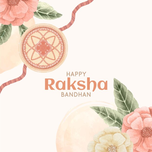 Hand painted watercolor raksha bandhan illustration