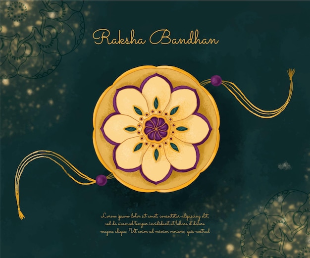 손으로 그린 수채화 raksha bandhan 그림