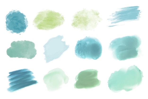 Free vector hand painted watercolor stain collection