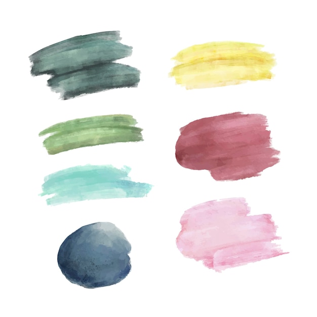 Free vector hand painted watercolor stain collection