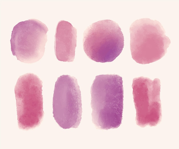 Free vector hand painted watercolor stain collection