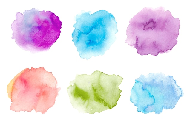 Free vector hand painted watercolor stain collection