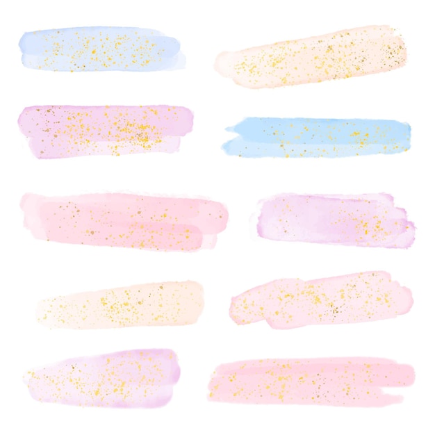 Free vector hand painted watercolor stain pack