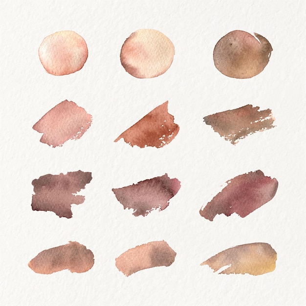 Free vector hand painted watercolor stain set