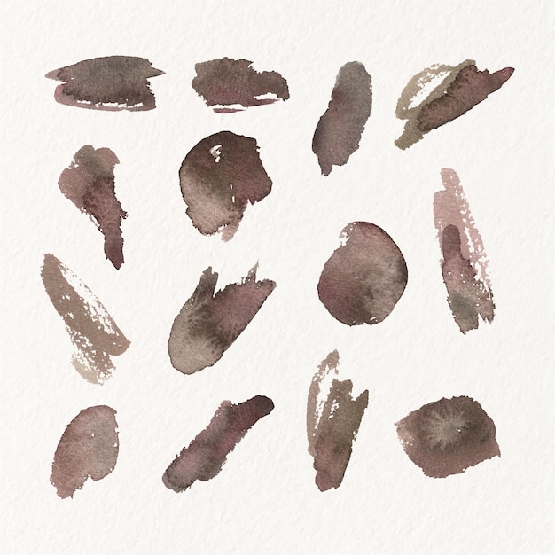 Free vector hand painted watercolor stain set