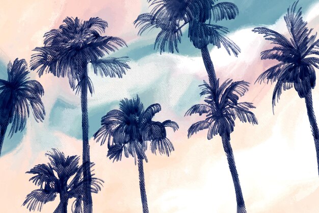 Hand painted watercolor summer background for videocalls