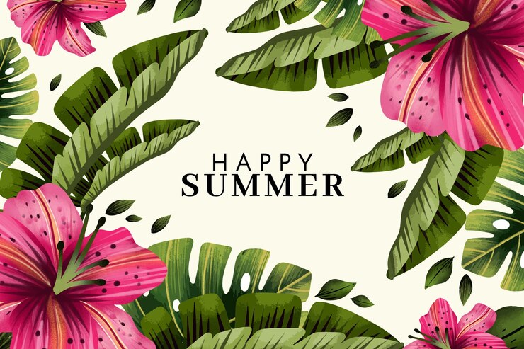 Free Vector hand painted watercolor summer background