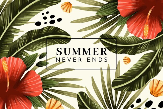 Hand painted watercolor summer background