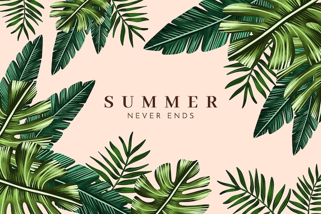 Hand painted watercolor summer background