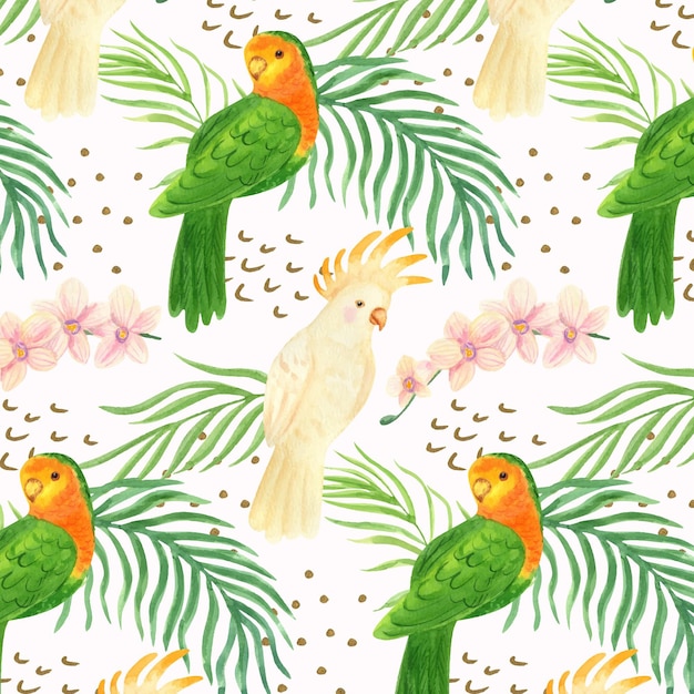 Hand painted watercolor summer pattern