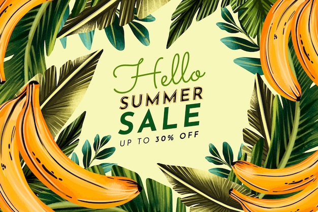 Hand painted watercolor summer sale illustration