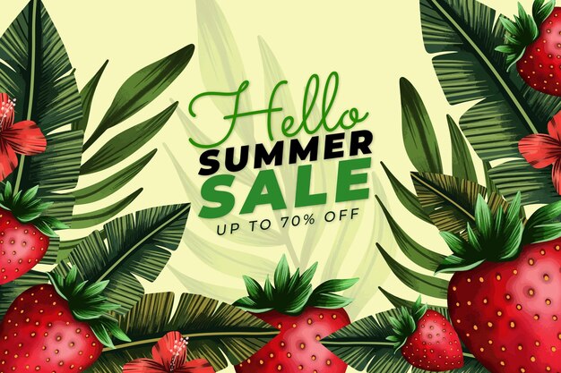 Hand painted watercolor summer sale illustration