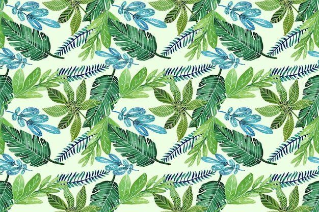 Free vector hand painted watercolor summer tropical pattern