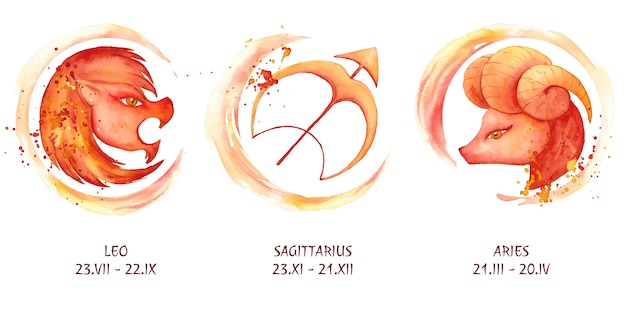 Free vector hand painted watercolor zodiac sign collection