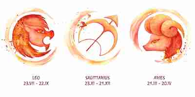 Free vector hand painted watercolor zodiac sign collection