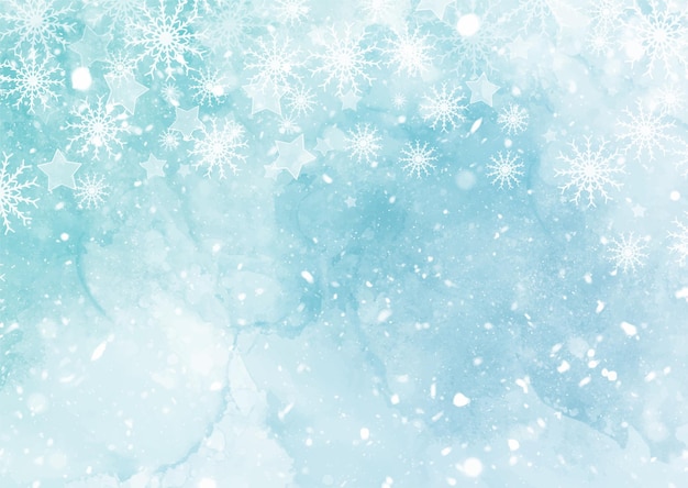 Free vector hand painted watercolour christmas snowflake background design