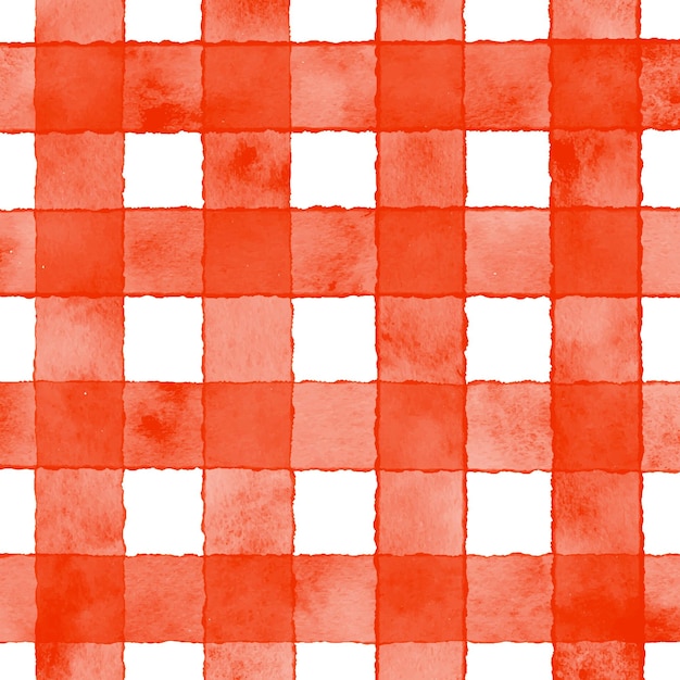 Free vector hand painted watercolour red checked pattern background