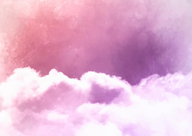 Free vector hand painted watercolour sugar cotton candy clouds background design