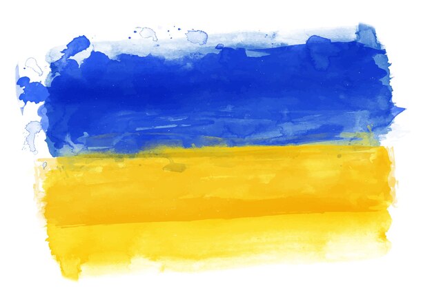 손으로 그린 수채화 우크라이나 국기 배경