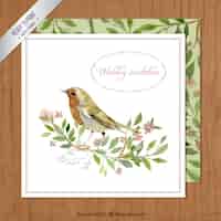 Free vector hand painted wedding card
